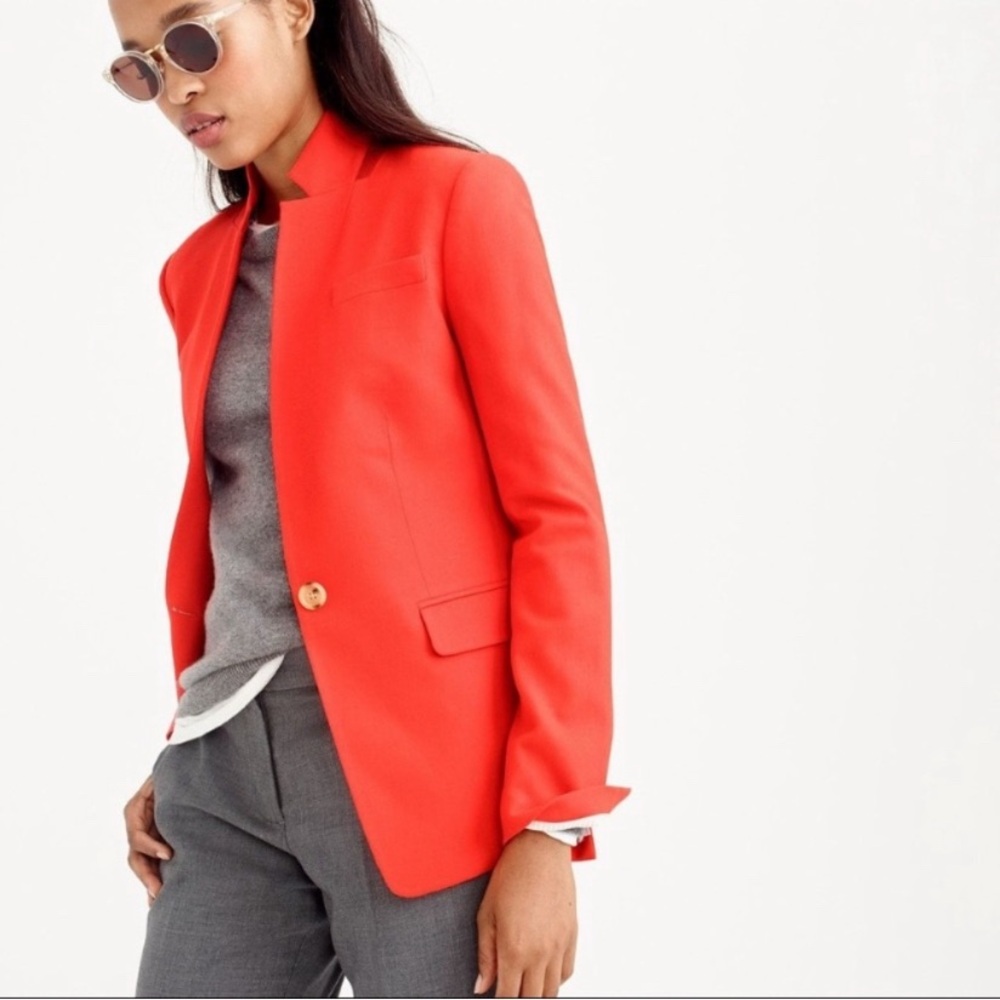J. Crew Regent Wool Blazer in Orange Red